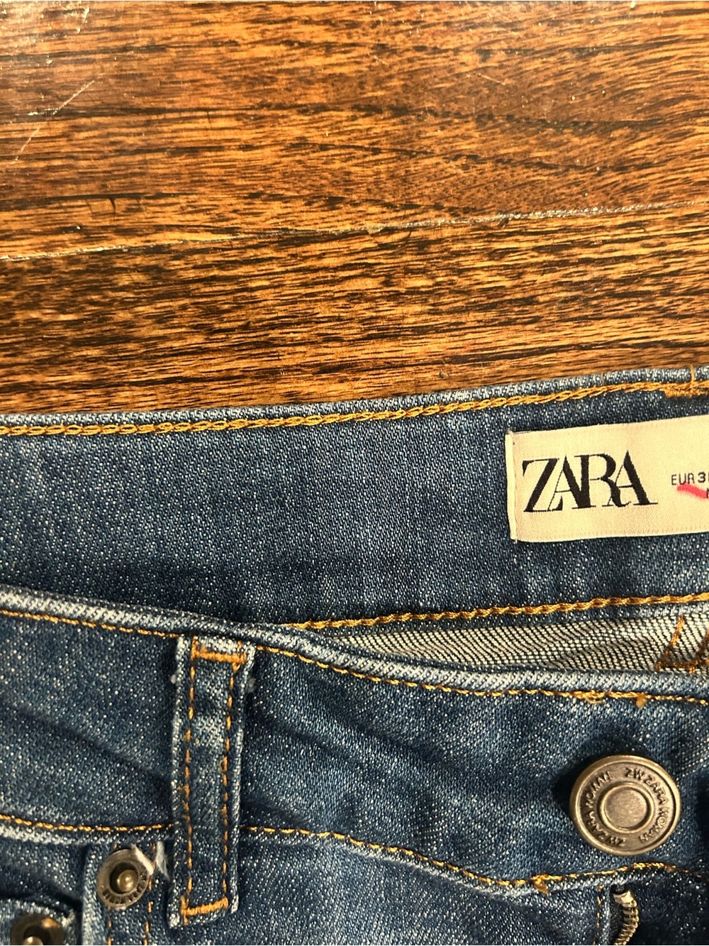 ZARA Women's Mid Blue Straight Leg Jeans - Picture 4 of 4
